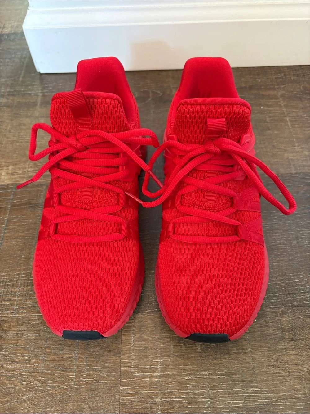 Ladies Red Athletic Sneakers - Comfortable Everyday Sport Shoes
